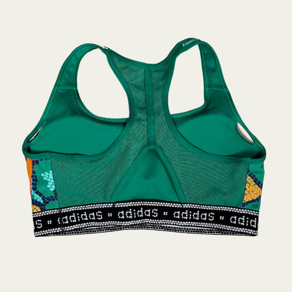 ADIDAS X FARM RIO Floral Sports Bra sz Medium Bold Green App Signal Orange NEW - Picture 3 of 9
